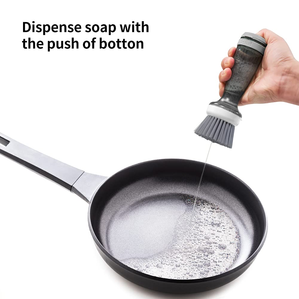 Brush With Soap Dispenser For Dishes