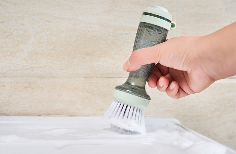 Brush With Soap Dispenser For Dishes
