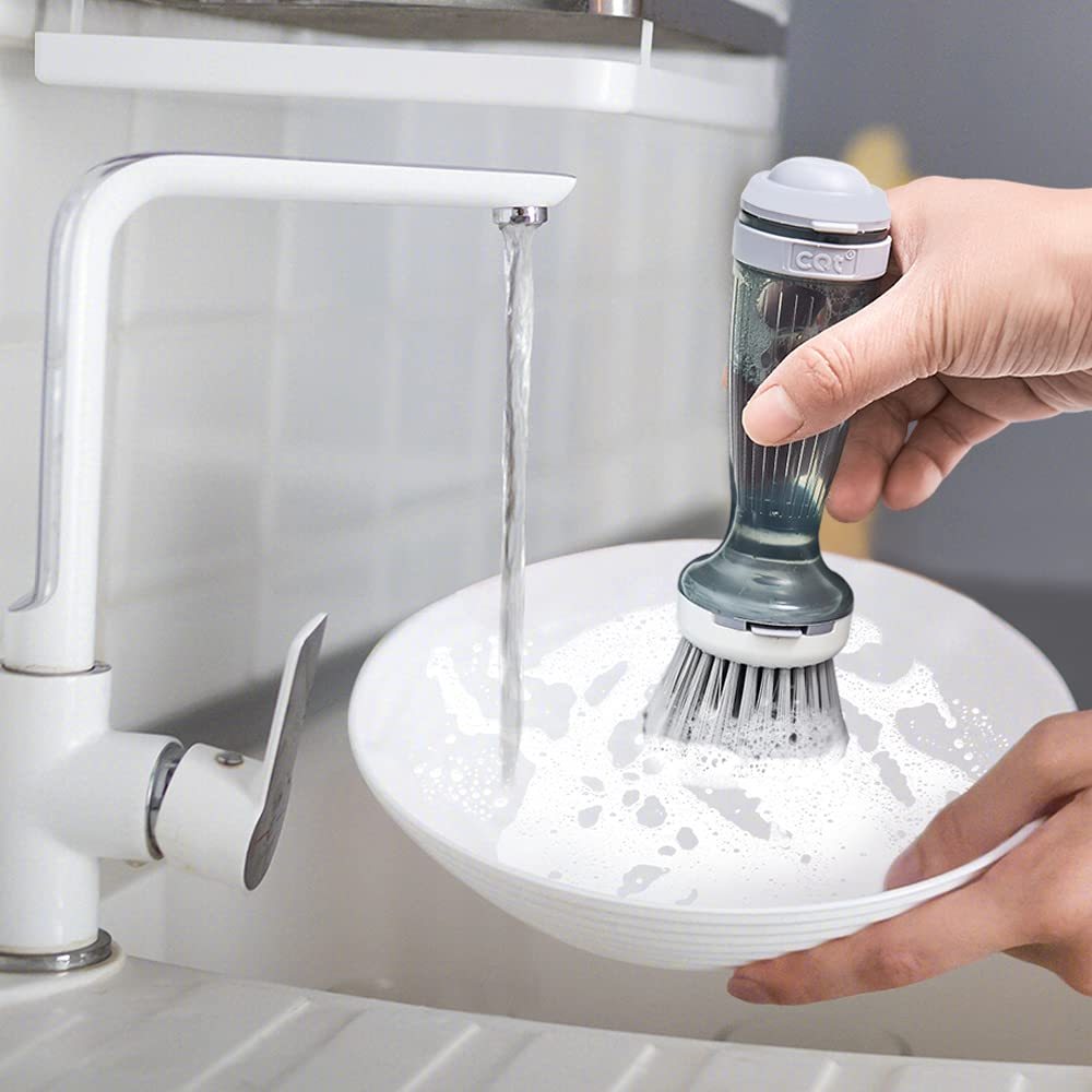 Brush With Soap Dispenser For Dishes